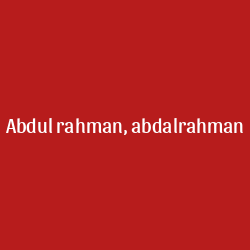 Abdul rahman, abdalrahman